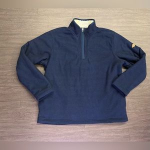 Orvis Classic Collection men’s navy 1/4 zip sherpa lined pullover. Size XL